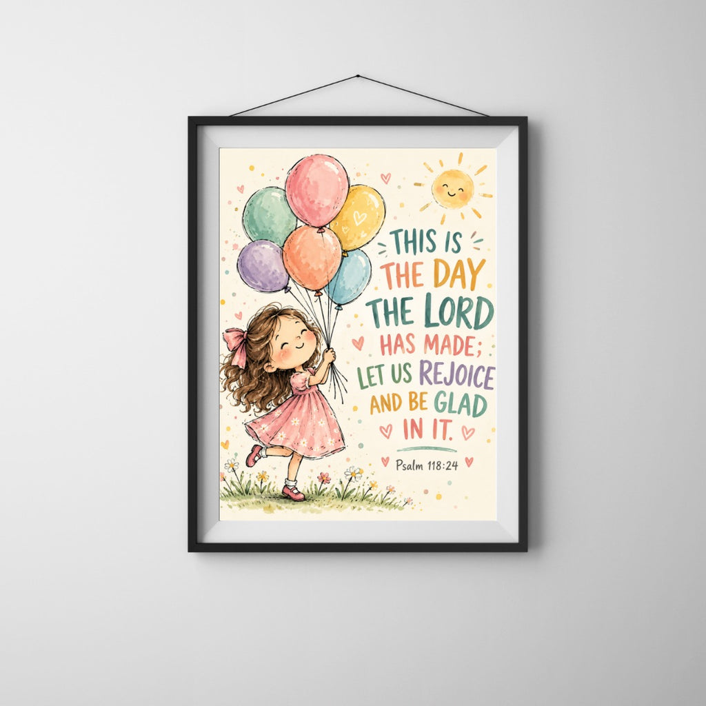 Psalm 118:24 Kids Bible Verse Wall Art – Digital Download