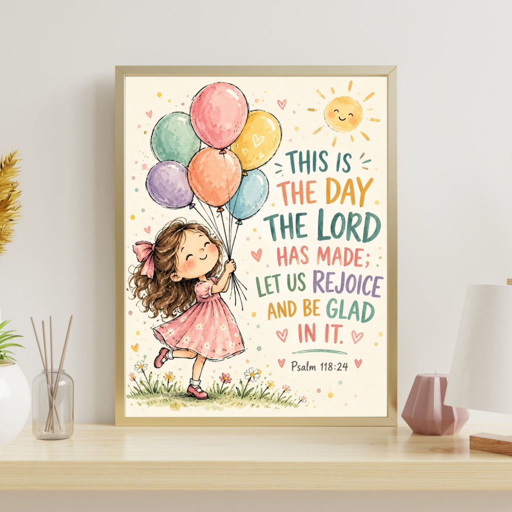 Psalm 118:24 Kids Bible Verse Wall Art – Digital Download