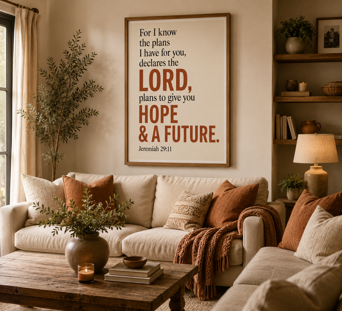 Jeremiah 29:11 Wall Art Print – Hope & A Future Christian Bible Verse Decor