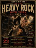 Heavy Rock New York 1973 Poster – Vintage 70s Rock Music Wall Art | Iconic Nights