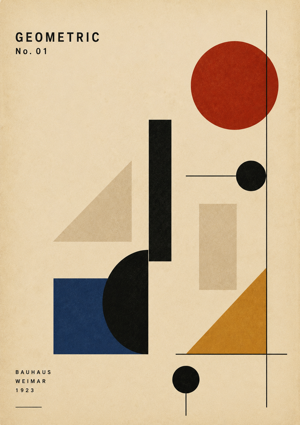 Geometric No. 01 Bauhaus Wall Art – Abstract Geometric Print – Mid Century Modern Poster
