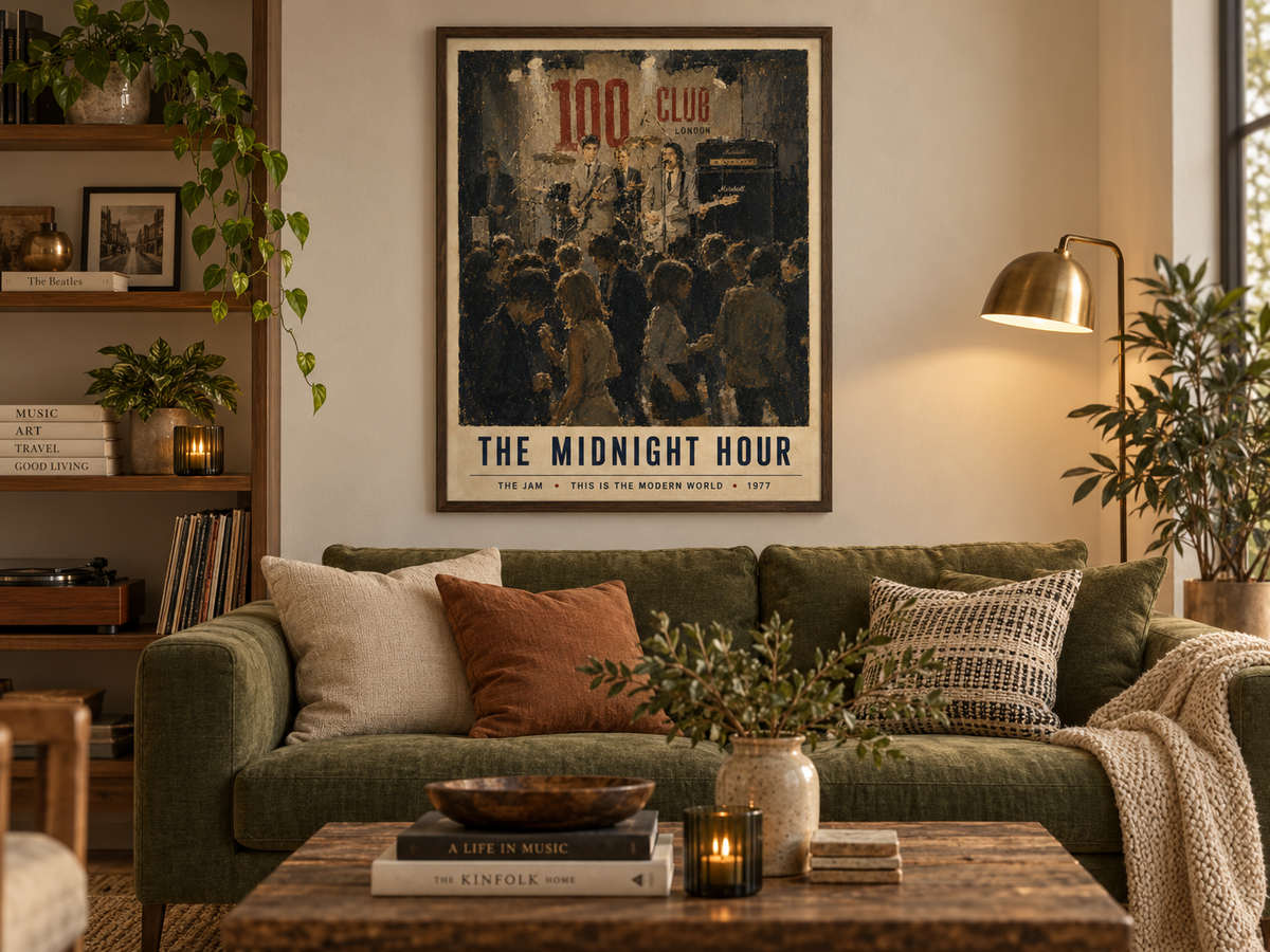The Midnight Hour Wall Art Print | The Jam Inspired 100 Club Poster | 1970s Mod Music Art | British Live Music Print