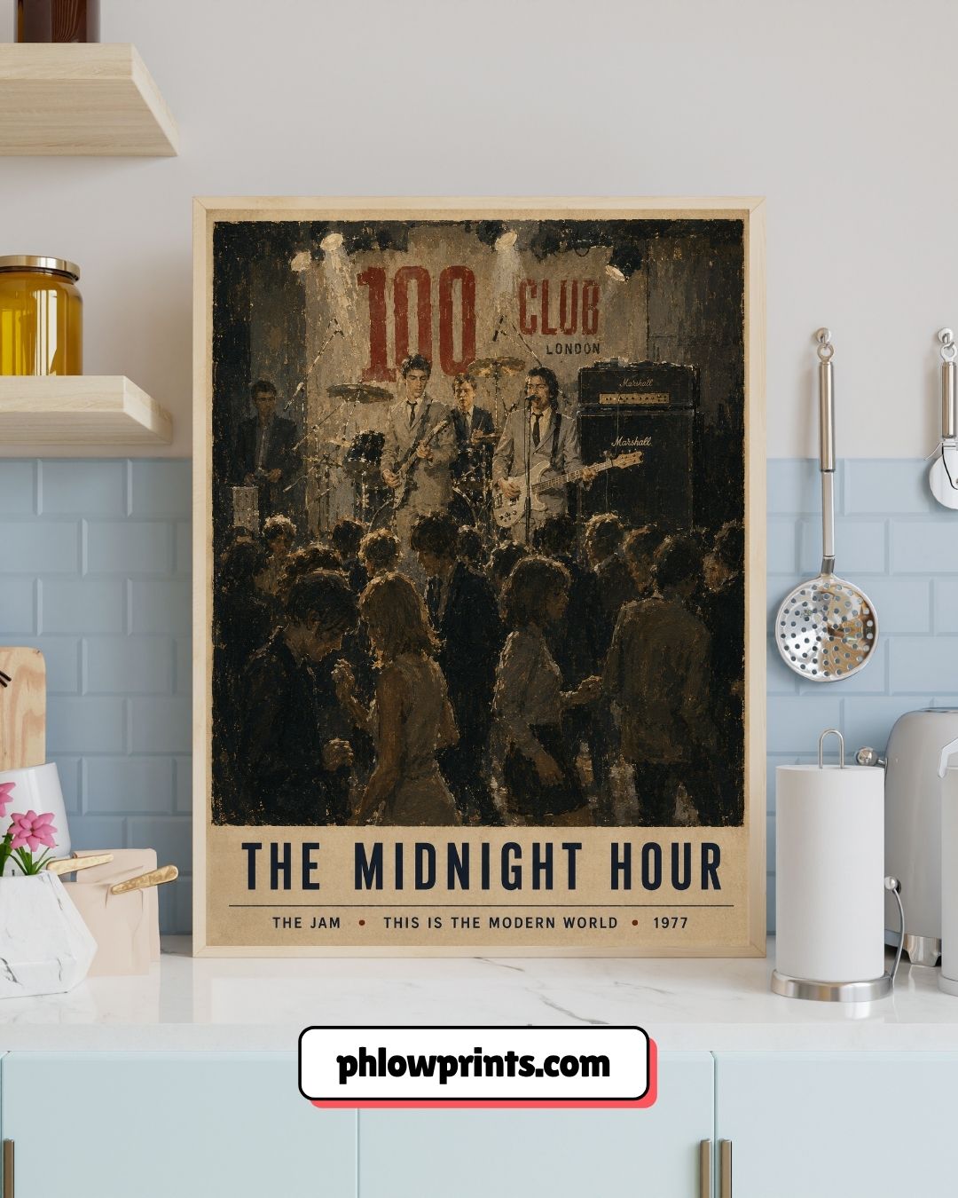 The Midnight Hour Wall Art Print | The Jam Inspired 100 Club Poster | 1970s Mod Music Art | British Live Music Print