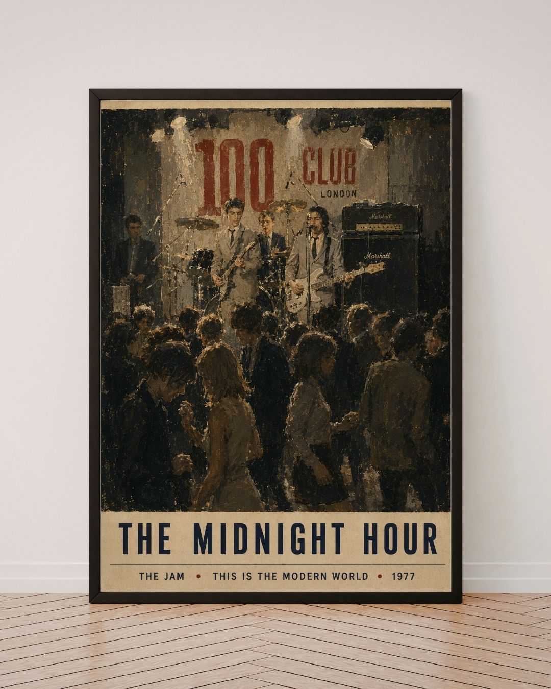The Midnight Hour Wall Art Print | The Jam Inspired 100 Club Poster | 1970s Mod Music Art | British Live Music Print