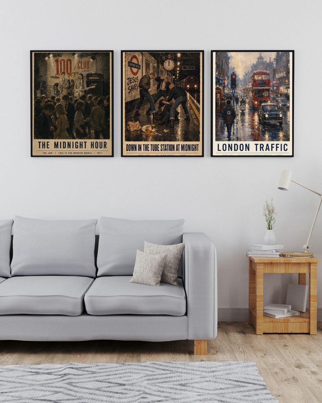 Down In The Tube Station At Midnight Wall Art Print | The Jam Inspired Poster | 1970s British Mod Culture Art | London Underground Print