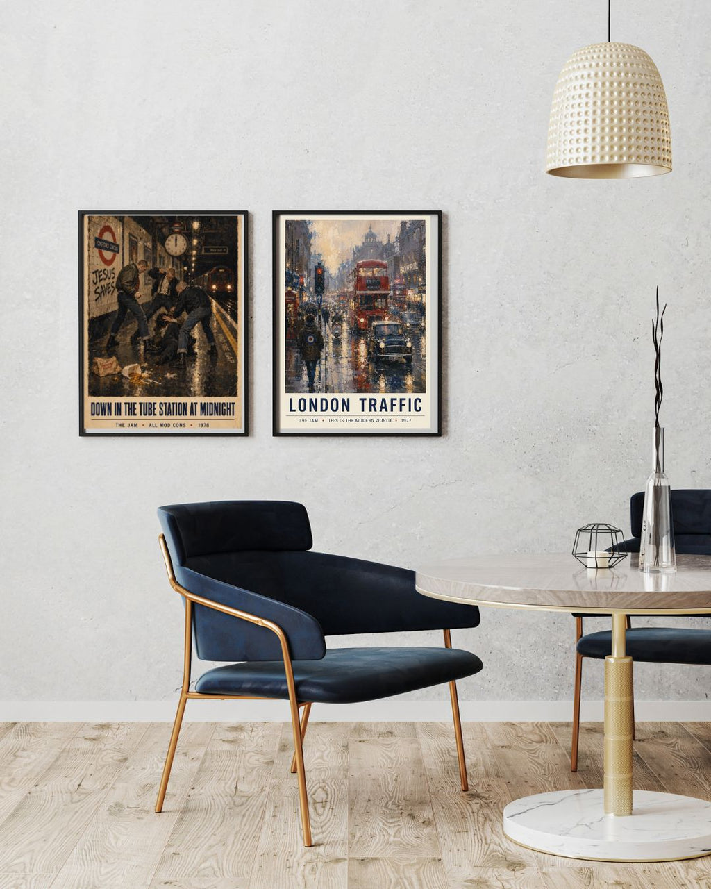 Down In The Tube Station At Midnight Wall Art Print | The Jam Inspired Poster | 1970s British Mod Culture Art | London Underground Print