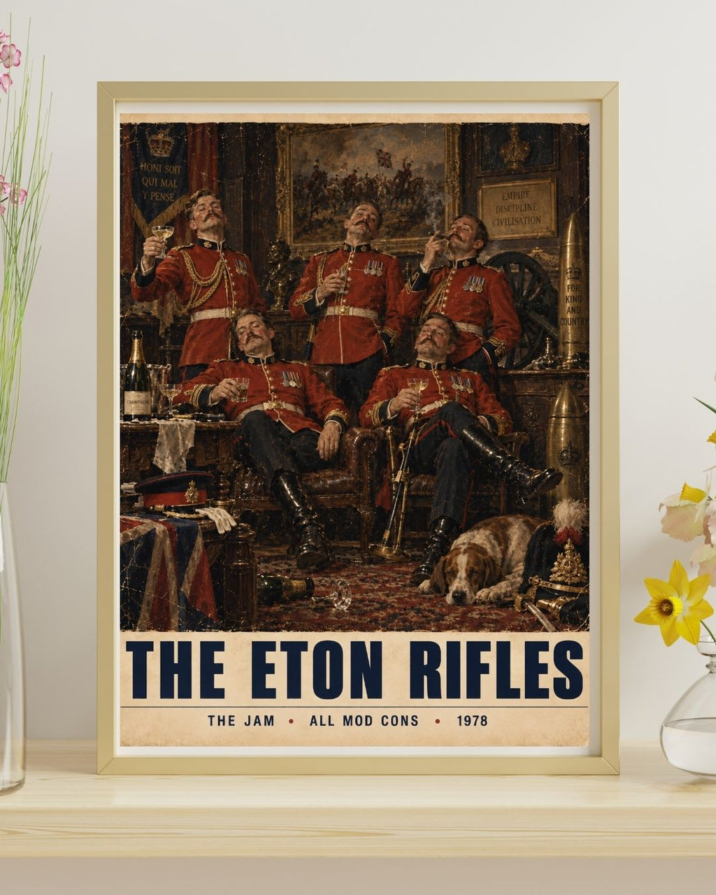 The Eton Rifles Wall Art Print | The Jam Inspired Poster | British Mod Culture Art | Vintage Officers Mess Music Print