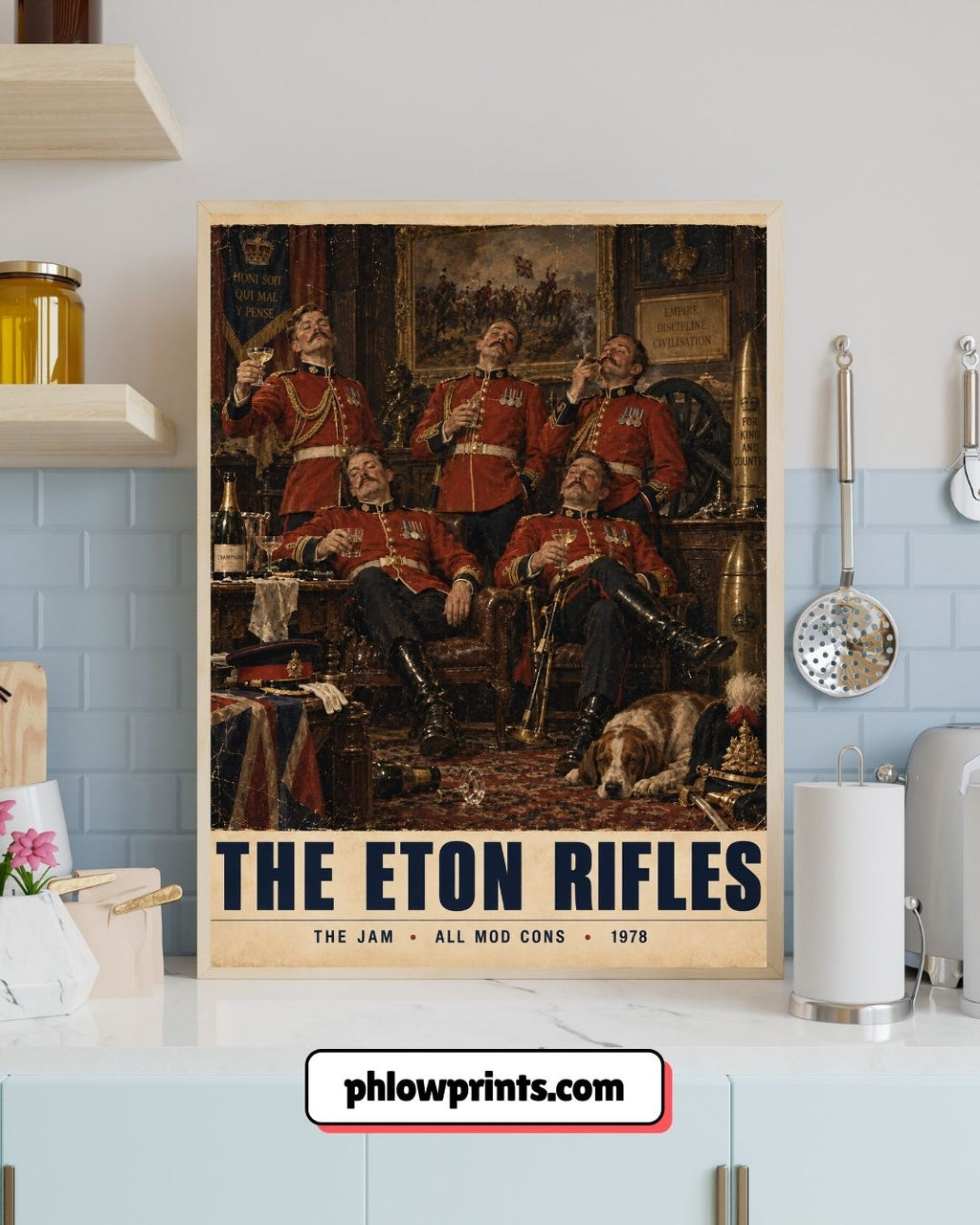 The Eton Rifles Wall Art Print | The Jam Inspired Poster | British Mod Culture Art | Vintage Officers Mess Music Print