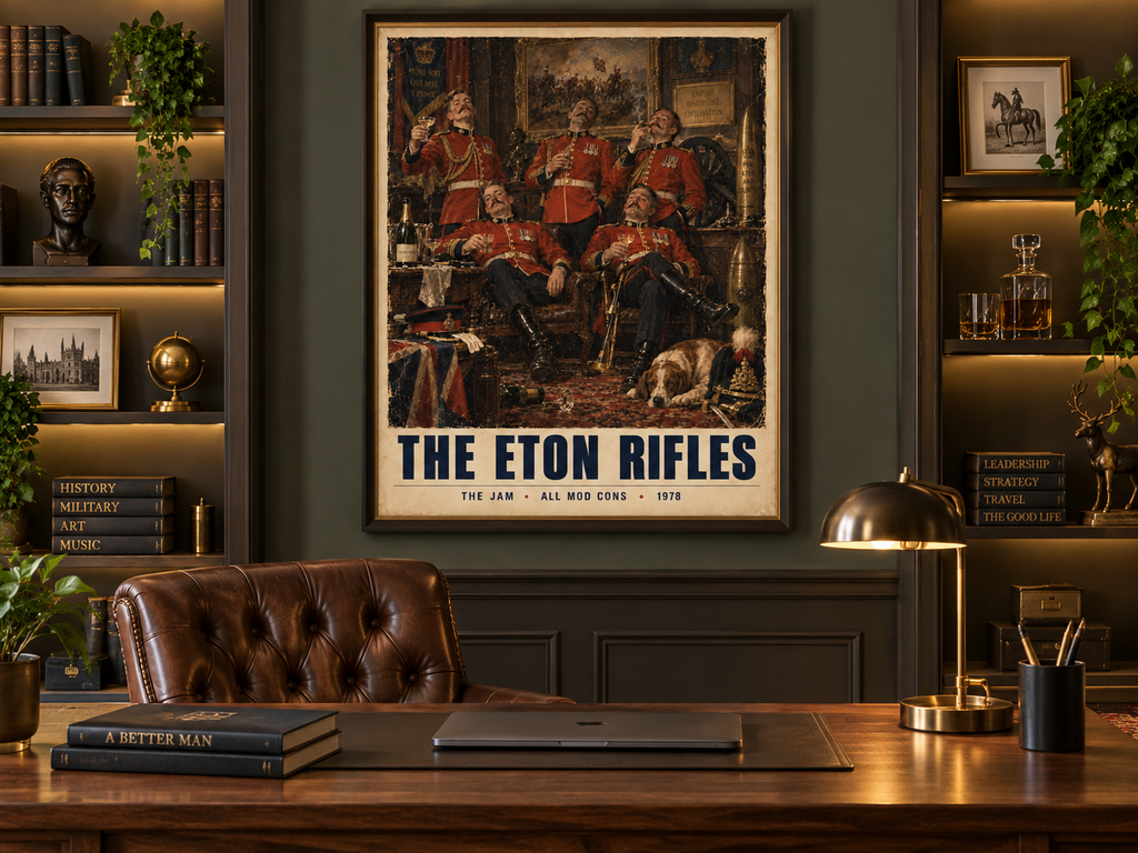 The Eton Rifles Wall Art Print | The Jam Inspired Poster | British Mod Culture Art | Vintage Officers Mess Music Print