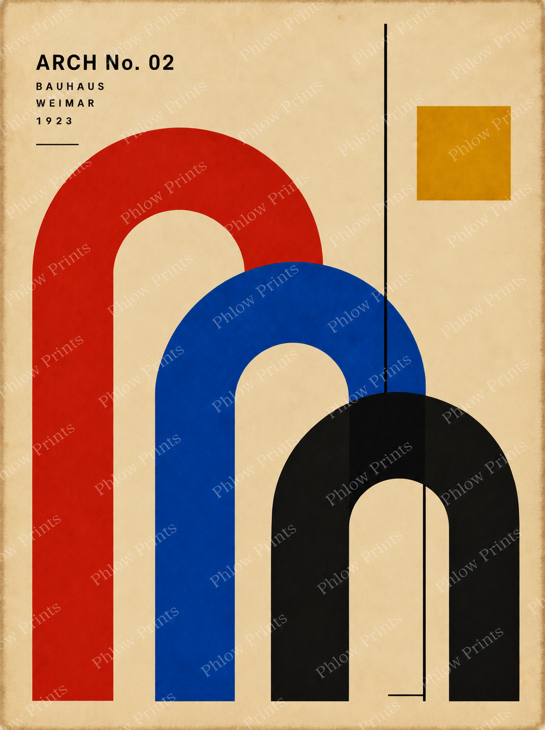Arch No. 02 Bauhaus Wall Art – Abstract Geometric Arch Print – Mid Century Modern Poster
