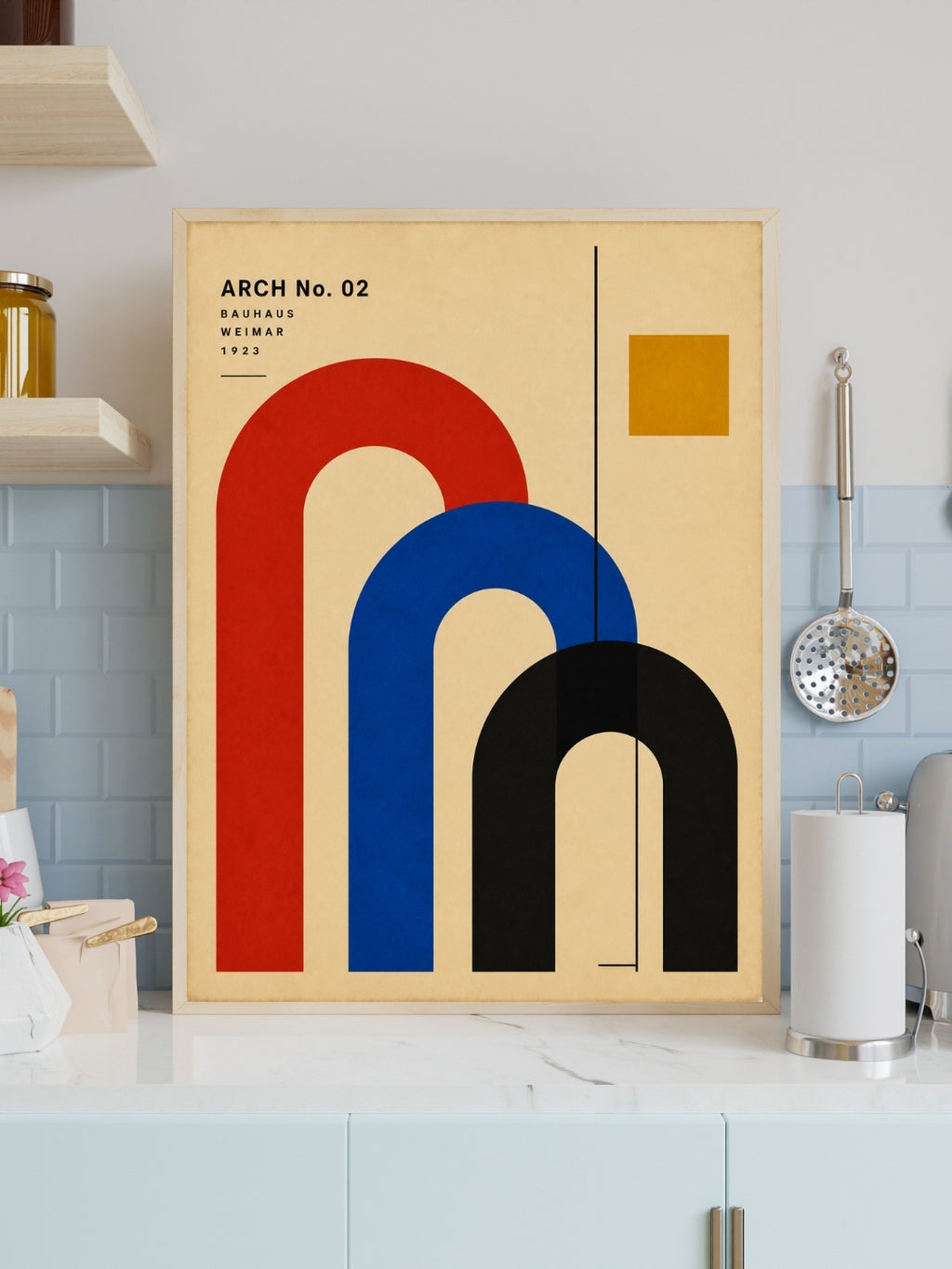 Arch No. 02 Bauhaus Wall Art – Abstract Geometric Arch Print – Mid Century Modern Poster