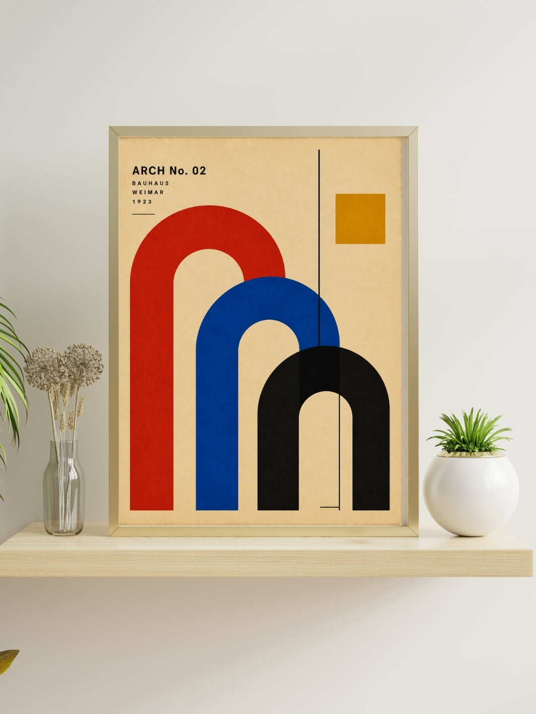 Arch No. 02 Bauhaus Wall Art – Abstract Geometric Arch Print – Mid Century Modern Poster