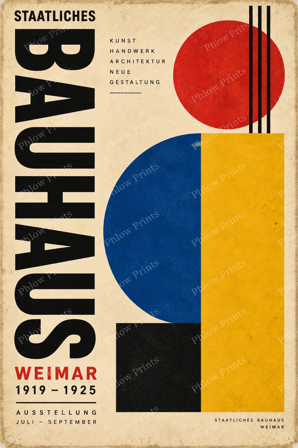 Staatliches Bauhaus Exhibition Poster – Weimar 1919–1925 – Vintage Geometric Wall Art