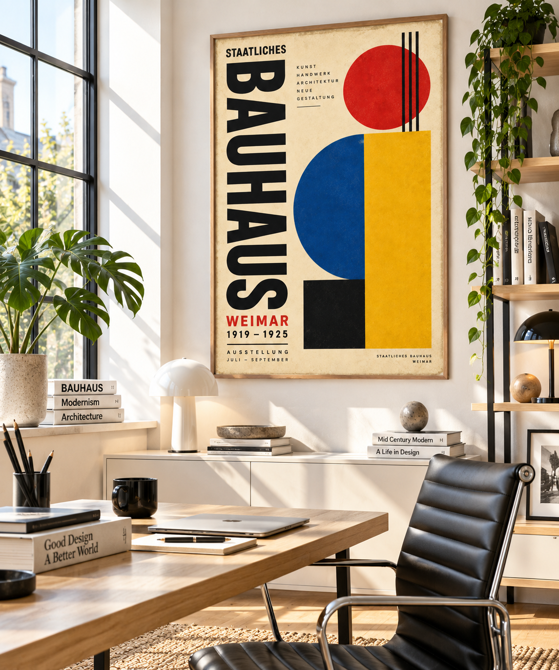 Staatliches Bauhaus Exhibition Poster – Weimar 1919–1925 – Vintage Geometric Wall Art