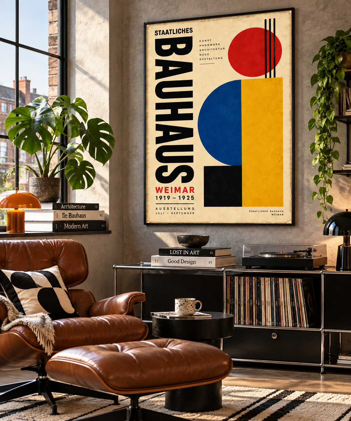 Staatliches Bauhaus Exhibition Poster – Weimar 1919–1925 – Vintage Geometric Wall Art