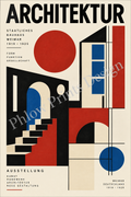 Architektur Bauhaus Wall Art – Abstract Architecture Geometric Print – Modernist Poster
