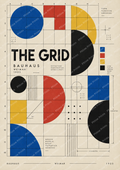 The Grid Bauhaus Wall Art – Geometric Abstract Design Poster – Modernist Graphic Print