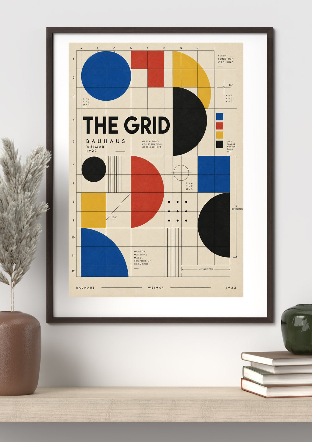 The Grid Bauhaus Wall Art – Geometric Abstract Design Poster – Modernist Graphic Print
