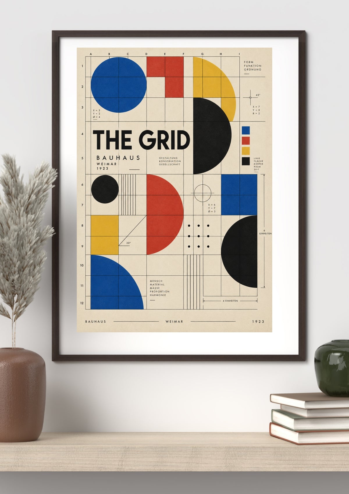 The Grid Bauhaus Wall Art – Geometric Abstract Design Poster – Modernist Graphic Print