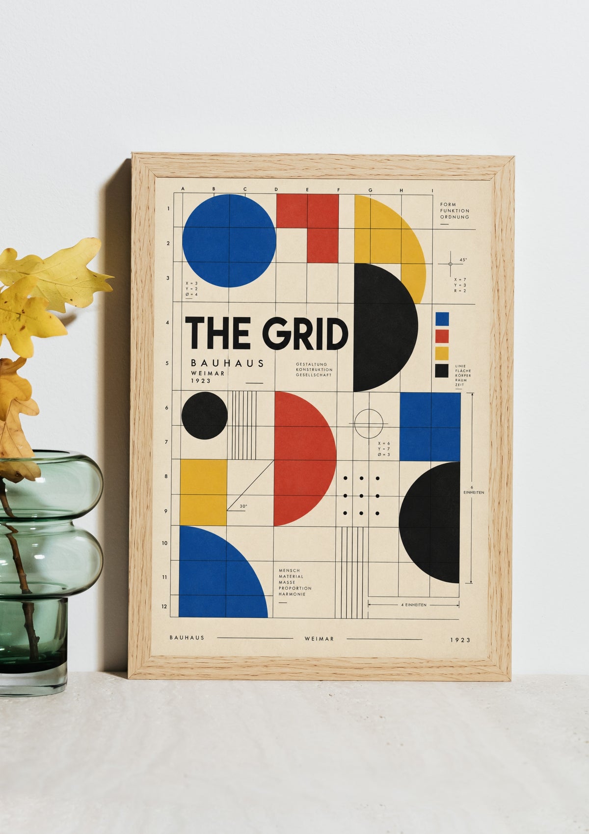The Grid Bauhaus Wall Art – Geometric Abstract Design Poster – Modernist Graphic Print