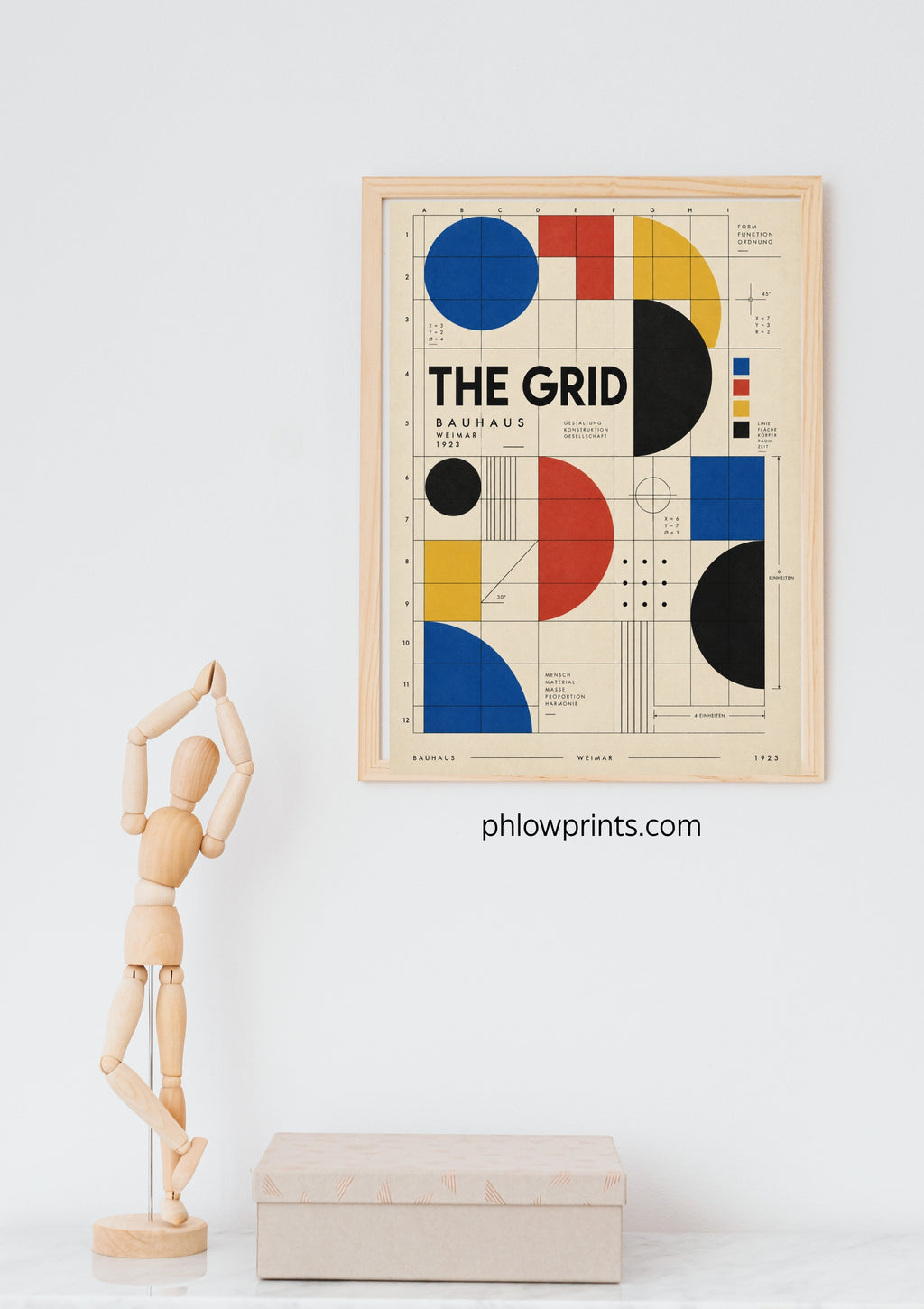 The Grid Bauhaus Wall Art – Geometric Abstract Design Poster – Modernist Graphic Print