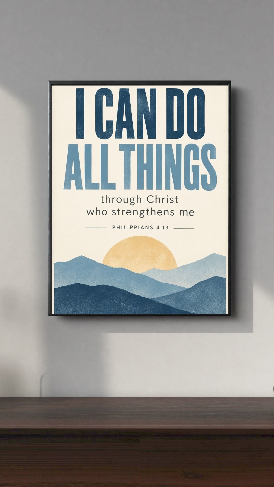 Philippians 4:13 Bible Verse Wall Art – Christian Dorm & Bedroom Print