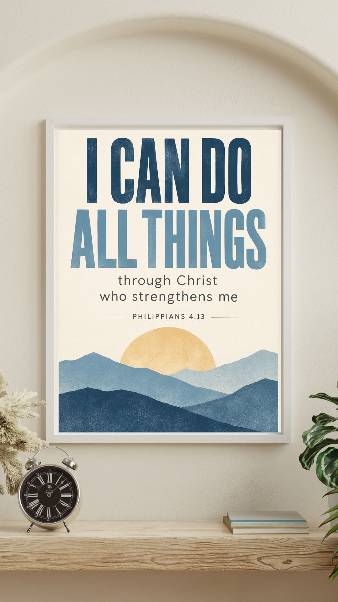 Philippians 4:13 Bible Verse Wall Art – Christian Dorm & Bedroom Print