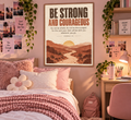 Joshua 1:9 Bible Verse Wall Art – Be Strong and Courageous Christian Print