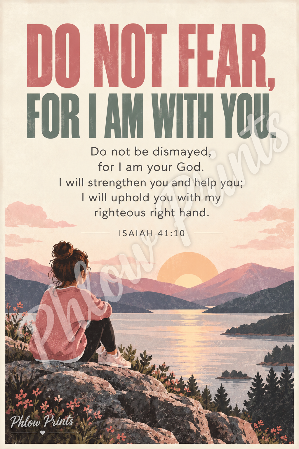 Isaiah 41:10 Bible Verse Wall Art – Do Not Fear Christian Print
