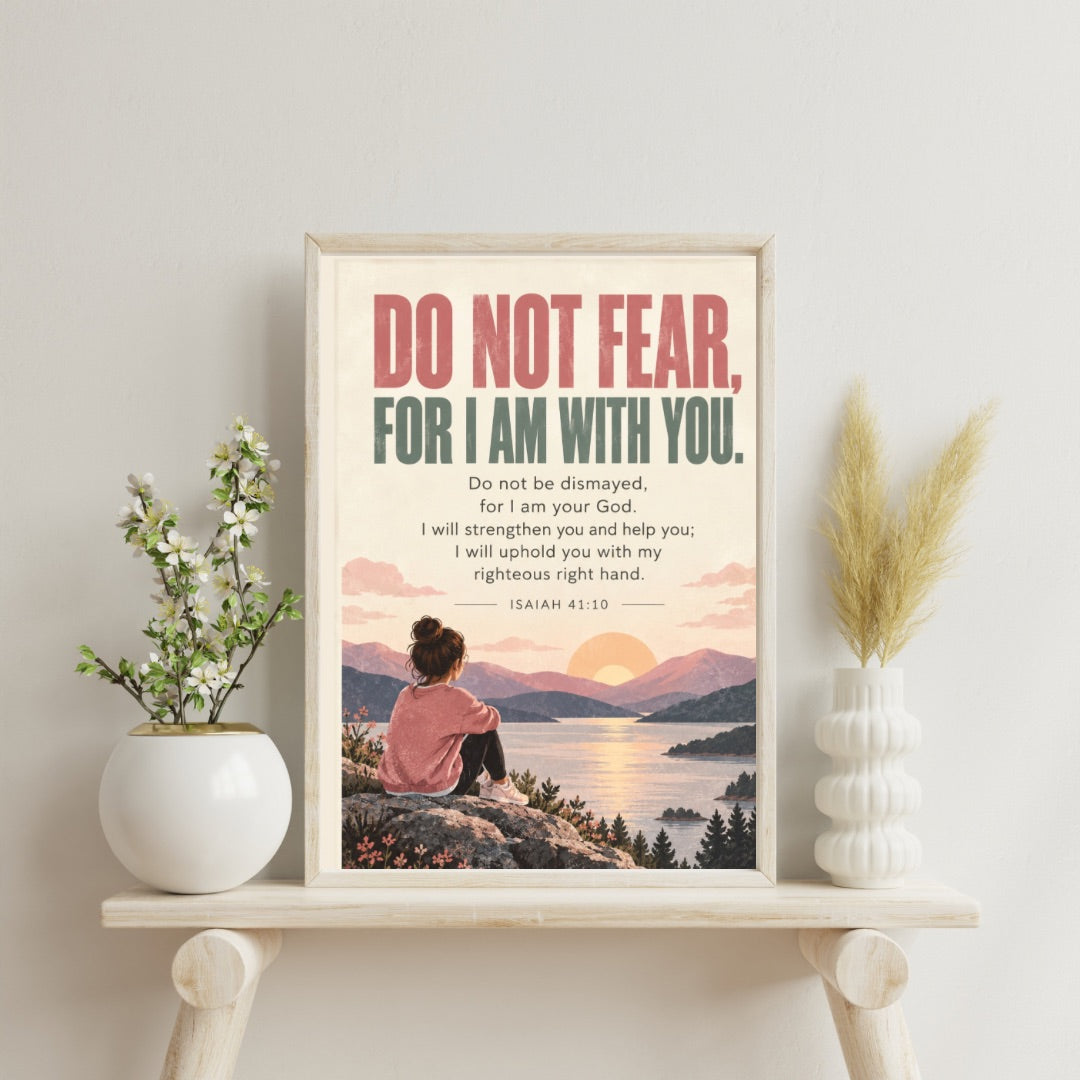 Isaiah 41:10 Bible Verse Wall Art – Do Not Fear Christian Print