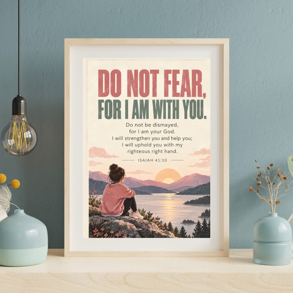 Isaiah 41:10 Bible Verse Wall Art – Do Not Fear Christian Print
