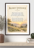 Blessed Assurance Hymn Wall Art Print | Fanny Crosby Christian Wall Decor | Vintage Faith Poster