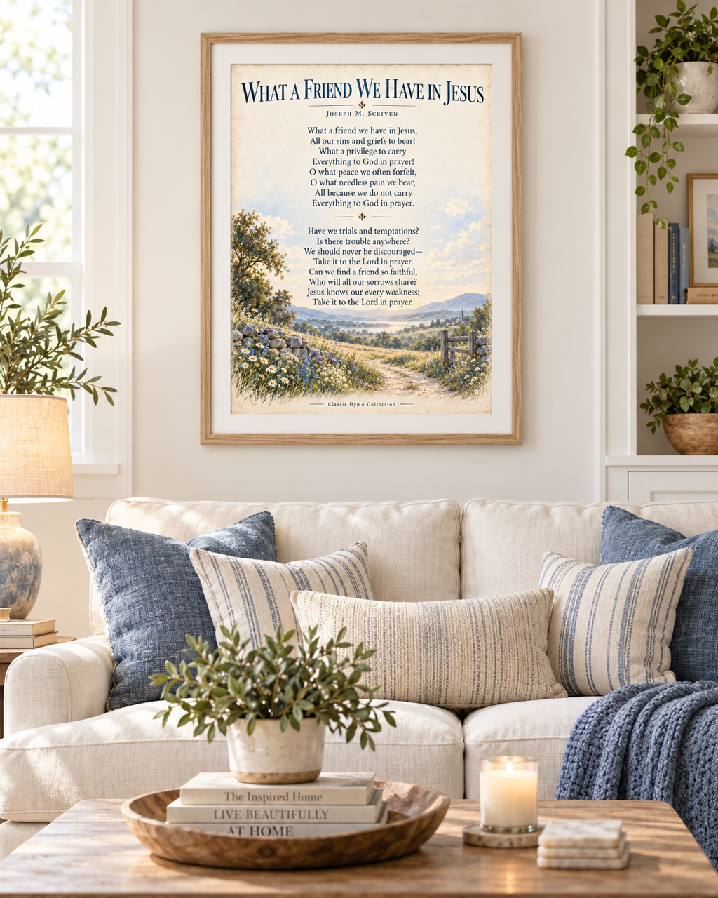 What a Friend We Have in Jesus Hymn Wall Art | Joseph M. Scriven Christian Print | Vintage Faith Decor