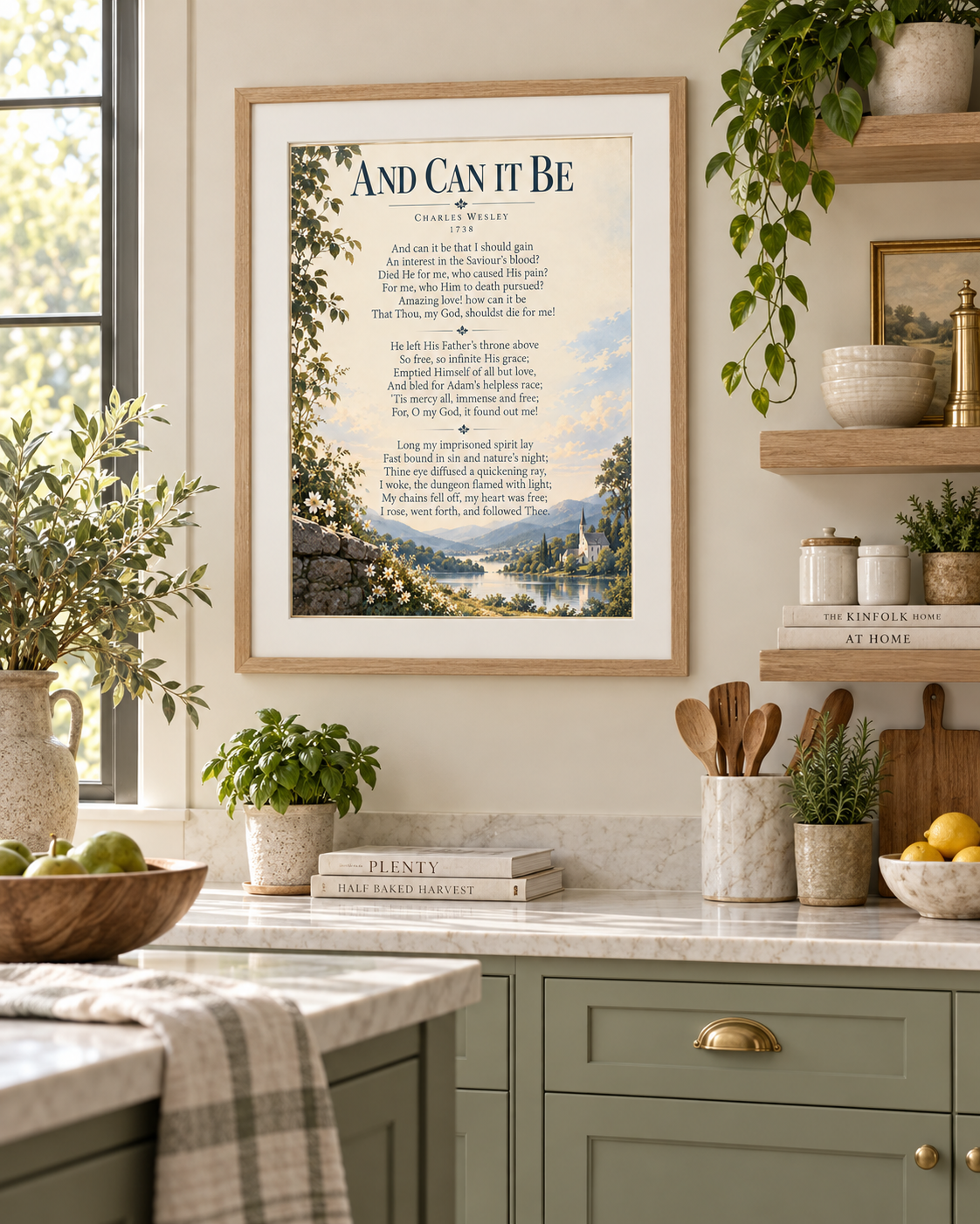 And Can It Be Hymn Wall Art Print | Charles Wesley Christian Wall Decor | Vintage Faith Poster
