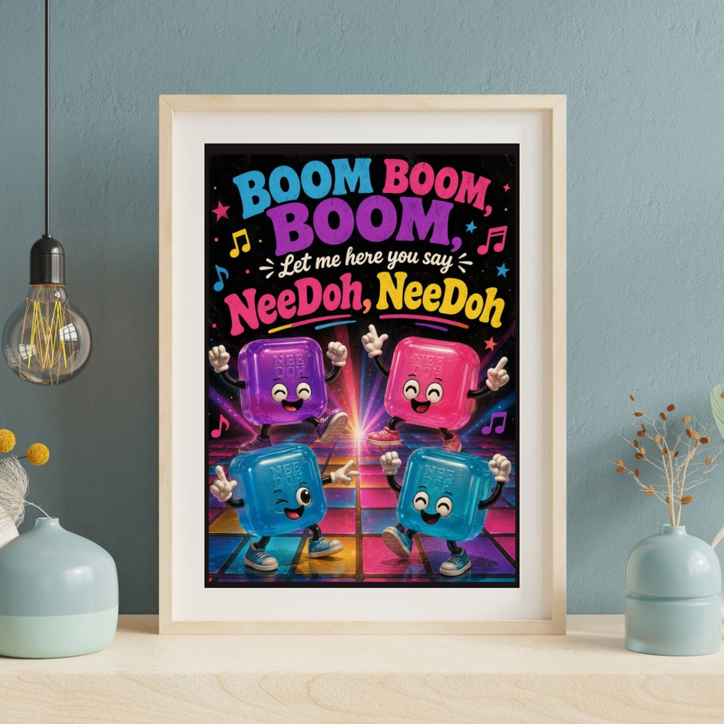 Boom Boom Squishy Dance Party Wall Art | Colourful Kids & Tween Bedroom Poster