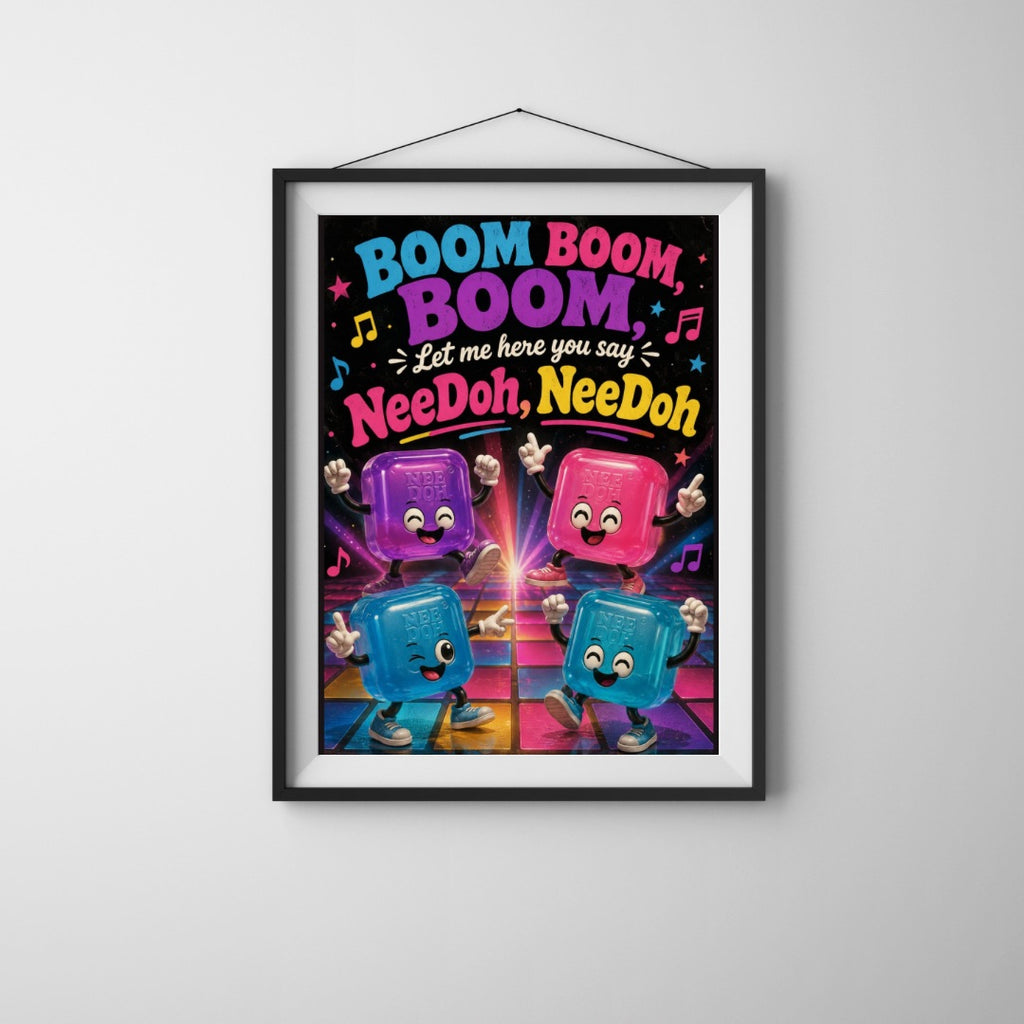 Boom Boom Squishy Dance Party Wall Art | Colourful Kids & Tween Bedroom Poster