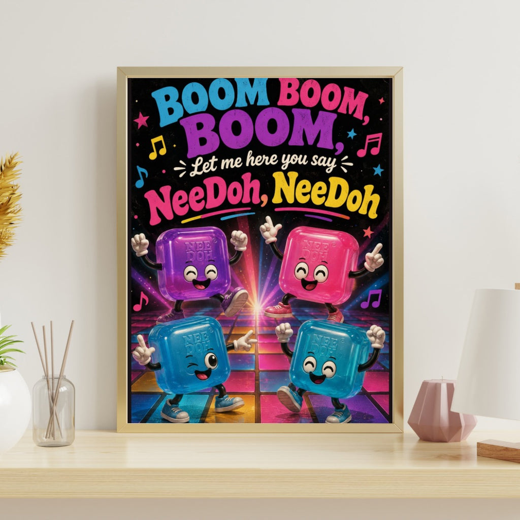 Boom Boom Squishy Dance Party Wall Art | Colourful Kids & Tween Bedroom Poster