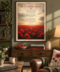In Flanders Fields Wall Art Print – John McCrae WWI Poem – Poppy Remembrance Poster