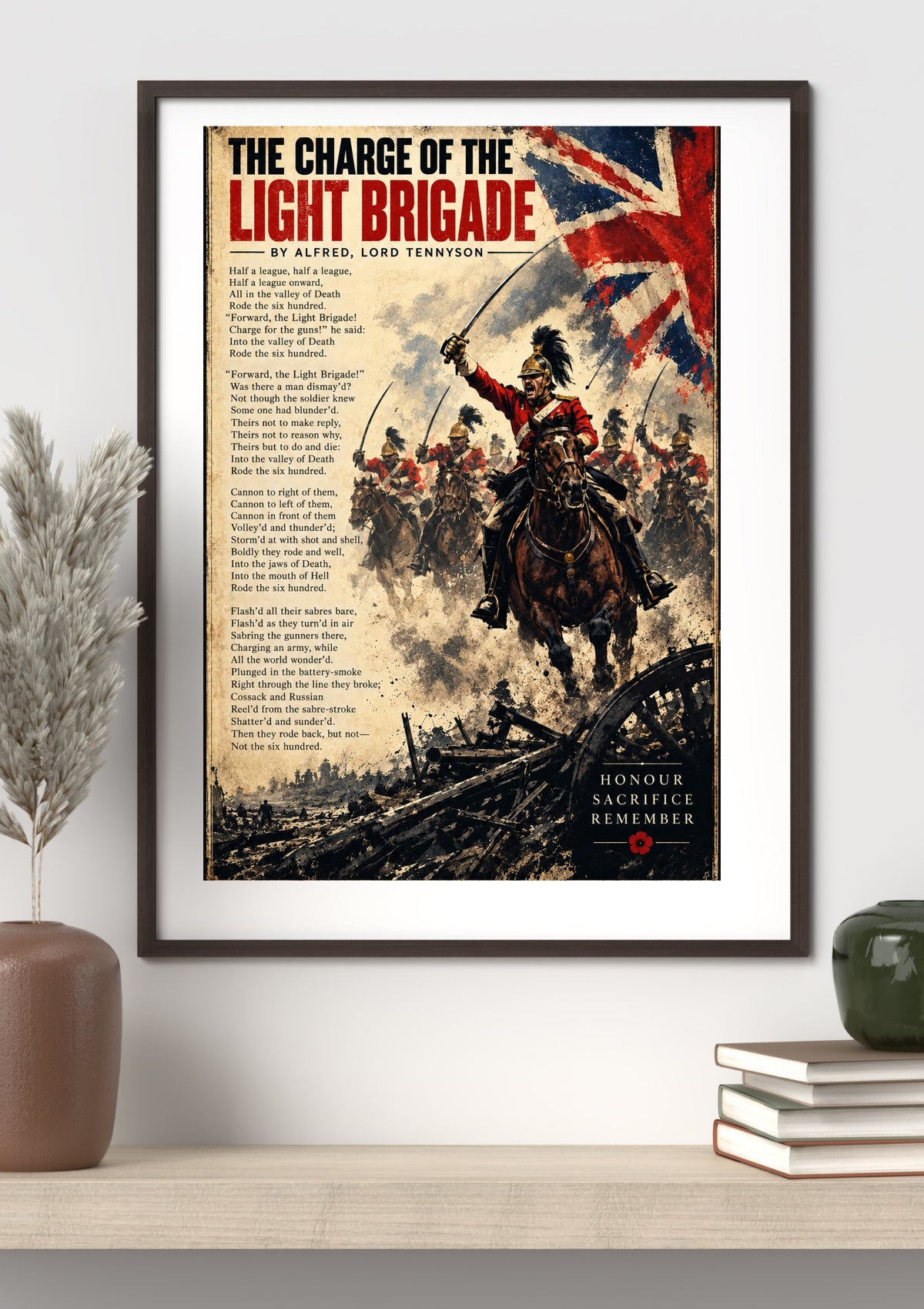The Charge of the Light Brigade by Alfred Lord Tennyson – Historic War Poetry Wall Art Print