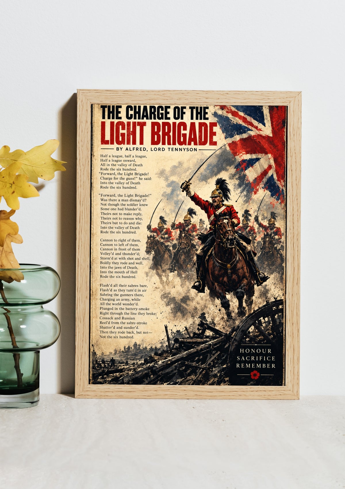 The Charge of the Light Brigade by Alfred Lord Tennyson – Historic War Poetry Wall Art Print