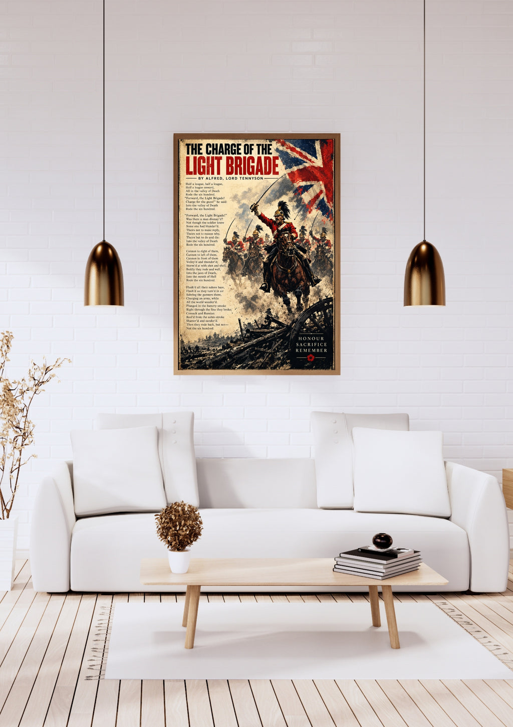 The Charge of the Light Brigade by Alfred Lord Tennyson – Historic War Poetry Wall Art Print