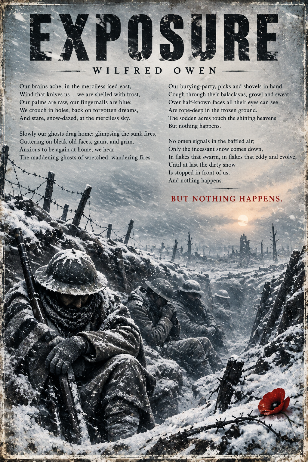 Exposure by Wilfred Owen – WWI Poetry Wall Art – First World War Trench Print