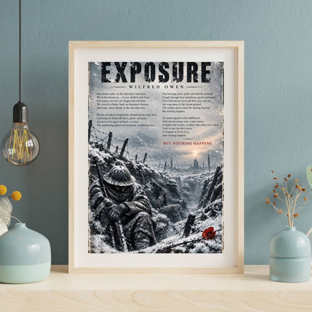 Exposure by Wilfred Owen – WWI Poetry Wall Art – First World War Trench Print