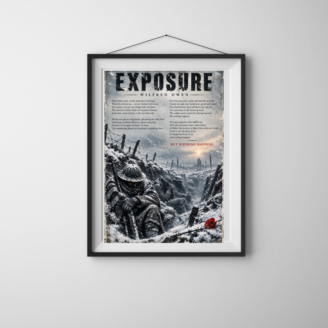 Exposure by Wilfred Owen – WWI Poetry Wall Art – First World War Trench Print