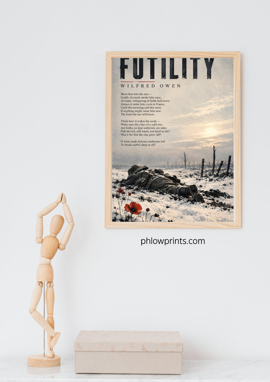 Futility by Wilfred Owen – WWI Poetry Wall Art – First World War Literary Print
