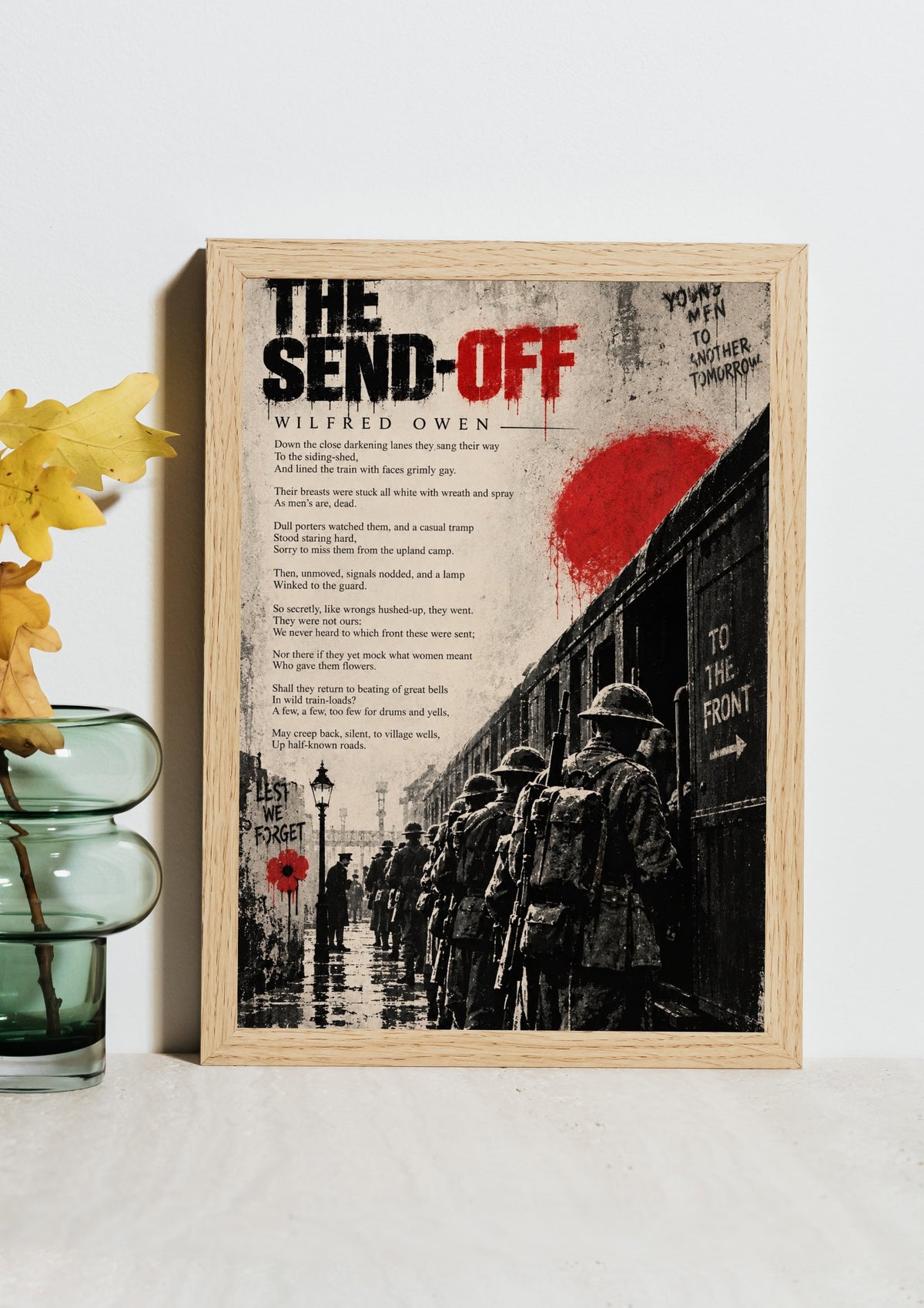 The Send-Off by Wilfred Owen – WWI Poetry Wall Art – First World War Railway Print