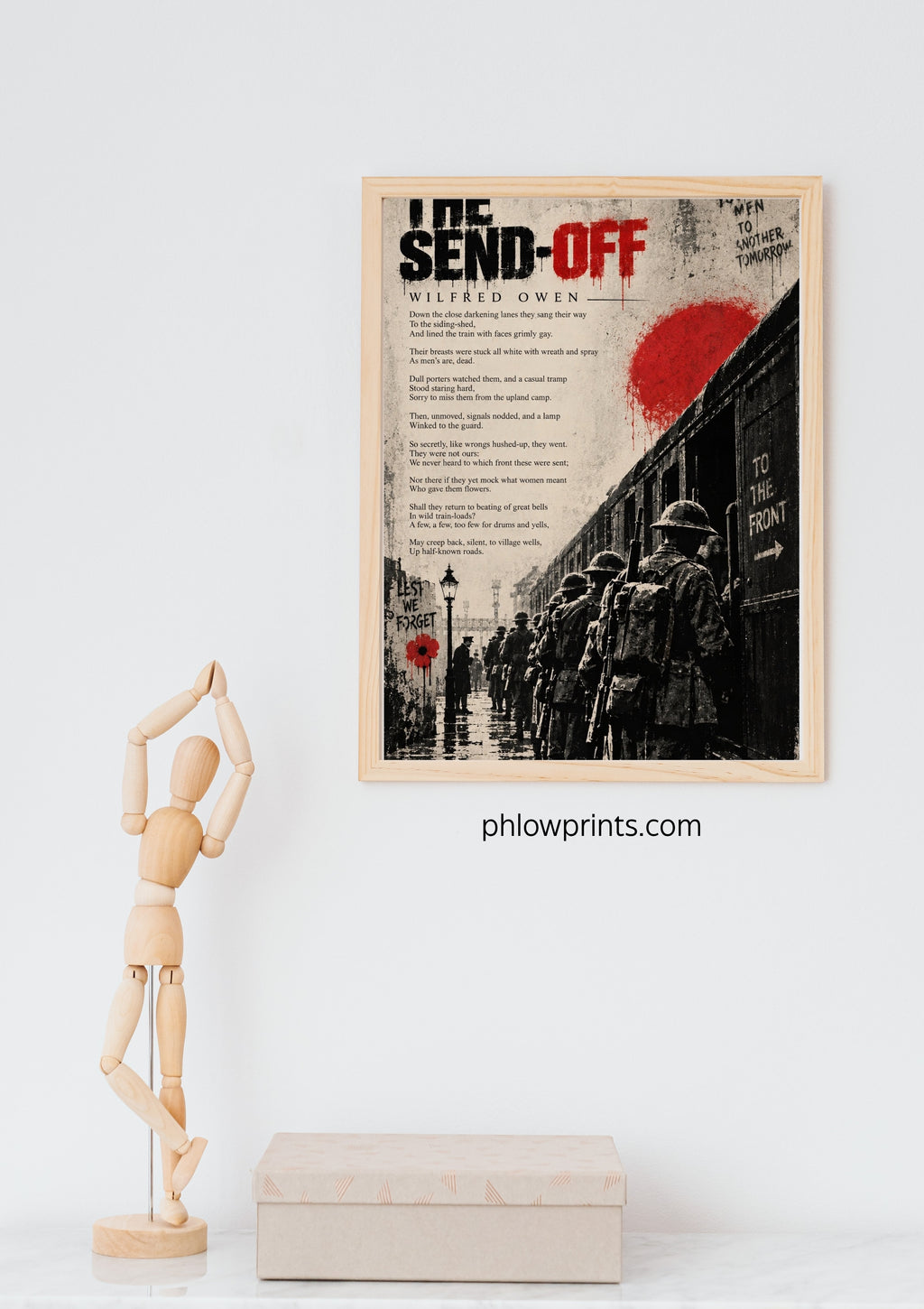 The Send-Off by Wilfred Owen – WWI Poetry Wall Art – First World War Railway Print