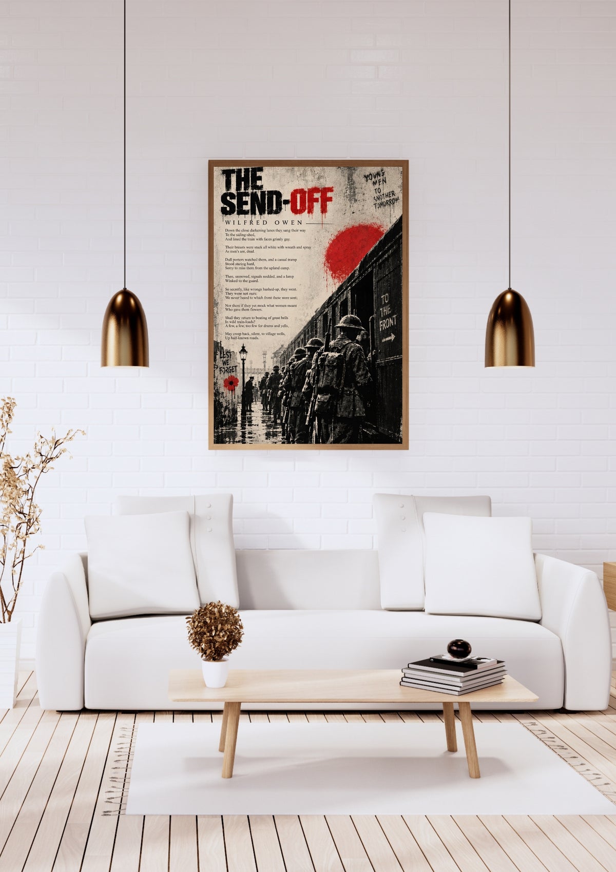 The Send-Off by Wilfred Owen – WWI Poetry Wall Art – First World War Railway Print