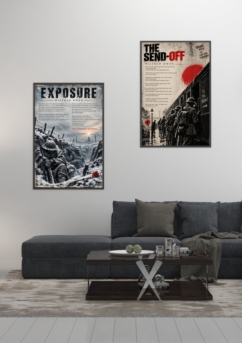 The Send-Off by Wilfred Owen – WWI Poetry Wall Art – First World War Railway Print