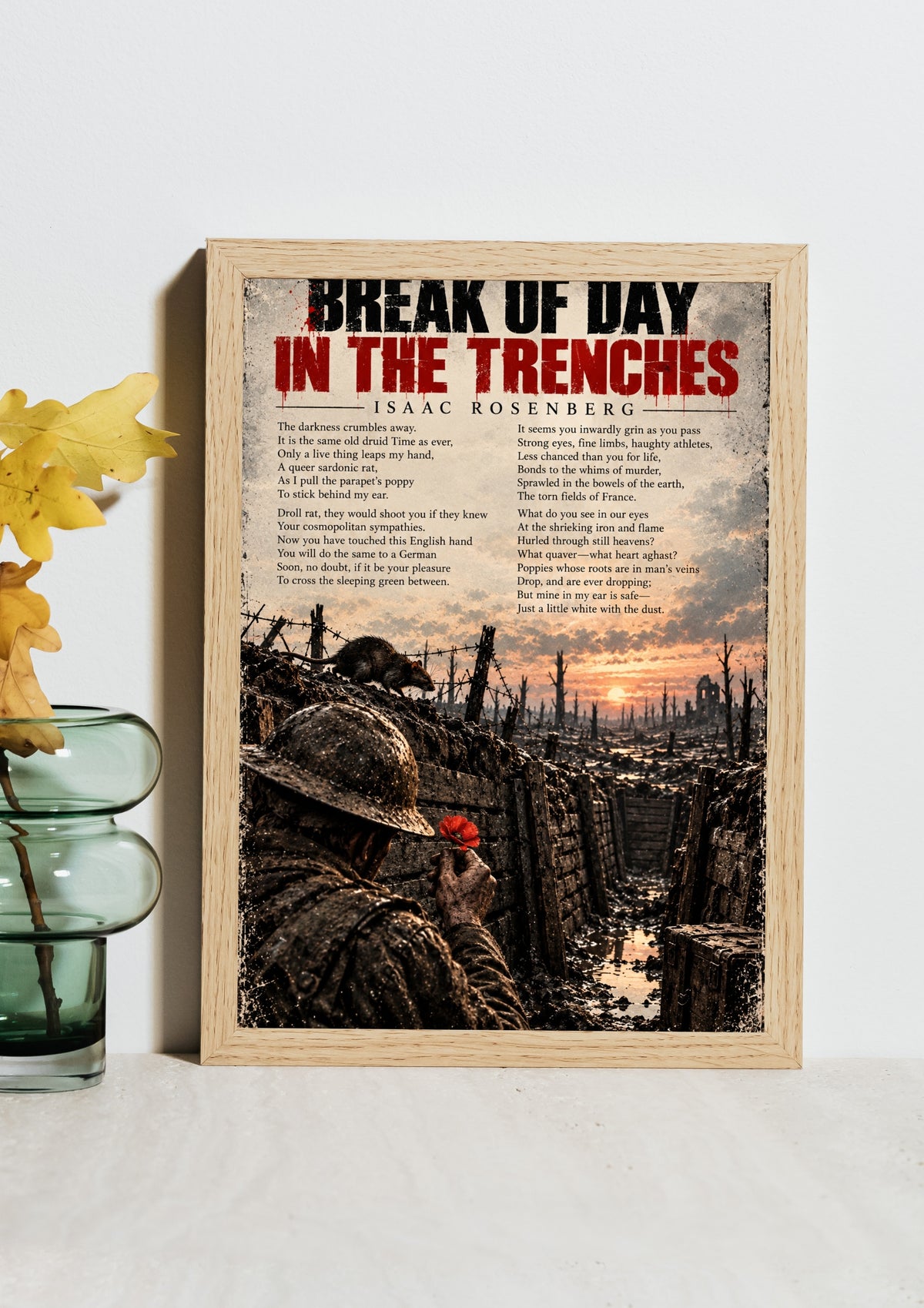 Break of Day in the Trenches by Isaac Rosenberg – WWI Poetry Wall Art Print